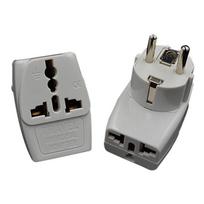 AU/UK/US/EU to EU power adaptor plug Korea/France/Russia/Germany Europe universal travel adapter plug 3-into-1socket converter 1 PCS gray