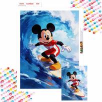 Disney Mickey Mouse Surfing Diamond Painting Art Kit Handmade DIY Home Decor Gifts Round 20x30cm blue