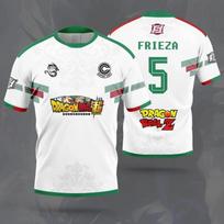 Dragon Ball Super Goku No.10.11.9.6 White Green Stripe 3D All Over Print Breathable Anime Double Sided Soccer Jersey Unisex Tee XXXL gray