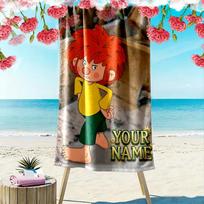 Custom Name Meister Eder Und Sein Pumuckl Print Beach Towel, Large Soft Quick Dry Towel for Beach Camping Swimming_xia 70cmx140cm(27x55inch)
