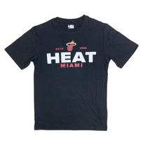 Officially Licensed NBA Miami Heat Cotton-Poly Short Sleeve T-Shirt (Black, XL) Unisex T-Shirt L black