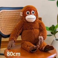Cartoon Red-Haired Gorilla Plush Toy Long-Arm Monkey Doll Black Chimpanzee Figurine Room Decoration Sleeping Pillow Gift brown