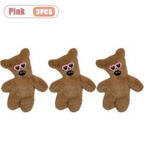 1-20PCS Cute Bean Bear Keychain Plush Bag Charm Cartoon Stuffed Toy Keychain Backpack Purse Fashion Decor Pendant brown