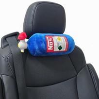 NOS Racing Neck Pillow & Lumbar Support Set: Headrest, Seat Belt Shoulder Pads, Nitrogen Bottle Design blue