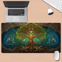 Giant Tree Of Life Large Mouse Pad Desk Mat Nonslip Durable Stitched Edge Keyboard Mouse Mat Gaming Mat Mauspad 800x300x2mm brown