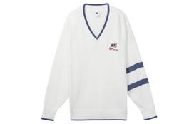 Nike SS23 Men's Trend Striped Print Pullover Sweater Off-White DX0009-133 L white