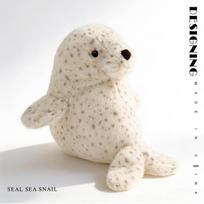 Cross-border Snail Seal Plush Sleeping Pillow & Soothing Companion for Kids 20cm white