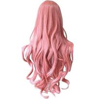 Moteriški ilgi garbanoti dideli banguoti plaukai Populiarus spalvingas, kietas ilgalaikis Cosplay perukas pink