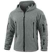 Vyriška šilta taktinė vilnonė striukė su užtrauktuku Užsegamas storas „Polar Hoodie“ žieminis lauko sportinis žygis su gobtuvu palto kišenė XS black