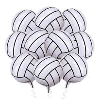 10Pcs 18 Inch Volleyball Foil Balloons Volleyball Sports Balloon for Senior Night Decorations Volleyball Birthday Party Supplies 18inch white