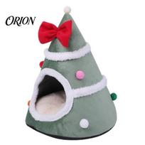 Fluffy Kitten Sleeping Nest Christmas Tree Cat Bed, Plush Cave Bed with Removable Cushion, Non-slip Non Slip for Indoor Cats Bottom, Cozy Pet