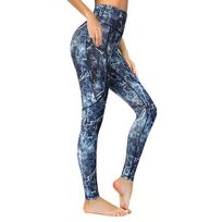Women's Casual High-waisted Elastic Multi-color Exercise Patchwork Pocket Leggings Yoga Pants Nine-point Pants L