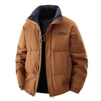 Mens Winter Warm Puffer Jacket Thickened Stand Collar Loose Fit Duck Down Coat Cold Weather Outdoor Casual Wear 4XL black
