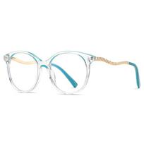 Fashion Round Pink Oversized Blue Light Glasses Women Brand Designer Metal Frame Eyewear UV400 Optical Myopia Glasses -1 -3 0 white