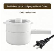 Daugiafunkcinė elektrinė viryklė: Izoliuotas makaronų puodas ir keptuvė bendrabučiams ir mažoms buities reikmėms 1.8L Ceramic Non-stick