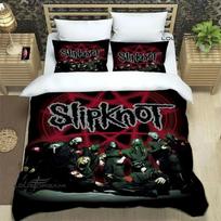 S-SLIPKNOT grupės marginti patalynės komplektai išskirtinis lovos reikmenų rinkinys antklodės užvalkalas lovos pledų komplektas patalynės komplektas prabangi gimtadienio dovana EU Single 135*200cm/53x79in 3pcs white