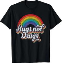 Narcotics Anonymous Shirts Hugs Not Drugs Sobriety Unisex T-Shirt M blue