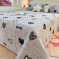 Žiemos pieno aksomo dygsniuotas vilnos pledų komplektas lovai - Komplekte yra vilnos paklodė ir pastorintas čiužinio užvalkalas. Bedspread 90x200cm