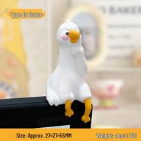 Relaxing Duck Screen Display: Office Desk & Car Console Ornament, Mood Stabilizer As shown white