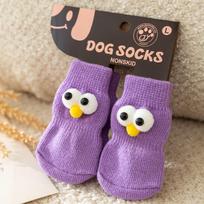 4pcs Pet Socks Cats Anti-Slip Shoes Paw Protector  for Small Breeds Spitz York Dogs Chihuahua M