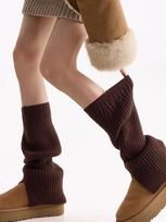 Split Socks Slim Knitted Leg Cover Spice Girl Y2K Autumn And Winter Dark Gray Women'S Jk Stacking Socks Thickened Warm With Small One size fits all