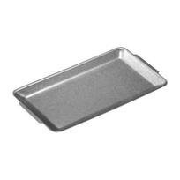 Vintage Stainless Steel Rectangular Tray Retro Industrial BBQ Platter with Double Handles Large Heavy Duty Serving Dish for Home Size#M gray