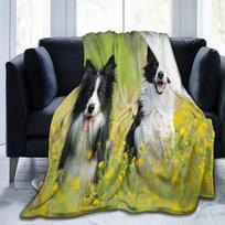 Borderkolis bėgantis vandenyje vilnos pledas, minkštas šiltas pledas lovai, sofai, foteliui, namų šildymui, dekoravimui, dovanų idėja Size: 75*100cm, Weight: 280 GSM
