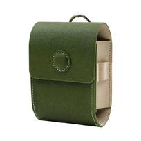 Compact Golf Rangefinder Pouch Protector Case with Ball Holder Leather Belt Bag for Quick Access During Practice and Course Play žalia