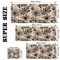 Large Gaming Desk Mat Mouse Pad Brown Floral Leopard with Flowers Animal Desk Mat NonSlip Rubber Base Washable For Pc Office 400x900x2mm