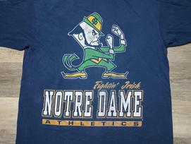 Notre Dame Fighting Irish vtg T shirt Salem Sportswear college single stitch XL Unisex T-Shirt L blue