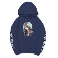 Rascal Does Not Dream of Bunny Girl Senpai Mai Sakurajima Unisex Fleece Hoodie Vertical Japanese Text Sleeve Anime Print Long Sleeve Sweatshirt M gray