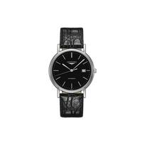 Longines Fashion Series Automatic Mechanical Movement Date Display Watch Men watches Black Steel Leather L4.921.4.52.2 Regular Watch Box,Black Dial black