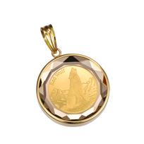 K24 Gryno Aukso Monetos Pakabukas Vilkas Kondoras Facetuotas Stiklas Auksinis Unisex Graviruotas [Speranza] & 1/25oz