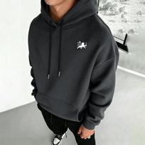 Y2K-style men's zip-up hoodie with pockets, long-sleeve fleece jacket, medium-weight casual outerwear for everyday wear XL
