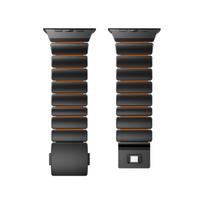 Magnetic Stainless Steel Band for Apple Watch Ultra 3 2 49mm Rubber Men Strap for Iwatch Series 11 10 46mm 9 8 7 6 se 44mm 45mm 46mm 45mm 44mm&175mm black