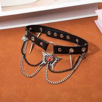 Gothic Punk Cross Butterfly Choker Necklace black