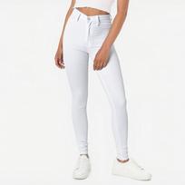 Women's Stylish Color Casual Pocket High-waisted Slim Pencil Denim Pants M