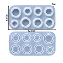 8 Holes Ring Holder Crystal Epoxy Resin Mold Round Hexagonal Love Ring Support Mirror Silicone Mold DIY Ring Display Stand Molds