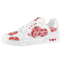 LOUIS VUITTON X Nigo Trainers 'White With Red Logo Hearts' 1A9JAD 38 white