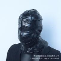 Helovino Siaubo Mumijos Kaukė Viso Veido Galvos Apdangalas Pasirodymo Rekvizitas Juokingas Vakarėlio Kostiumas Latekso Kaukė Black bandage