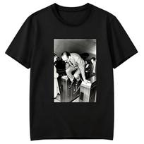 Jacques Chirac Metro Turnstile Vintage Photo Graphic T-Shirt L juoda