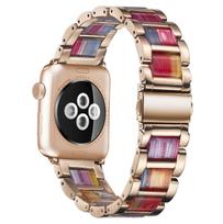 Resin+Metal Strap for Apple Watch Ultra 3/2 Band 49mm 46mm 45mm 41mm 44mm 40mm 42mm Watchband iWatch Series 11 10 9 8 7 6 5 SE 3 S11-10 42mm-40 41mm beige