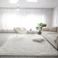 Šilkinis pūkuotas kilimas Šiuolaikinis namų dekoras Ilgas pliušinis gauruotas kilimėlis Vaikų žaidimų kilimėliai Sofa Svetainė Miegamasis Prie lovos Balkono Kilimai 80x200cm(31.5x78.7In balta