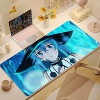 Anime Mushoku Tensei Mouse Pad Large Nonslip Lockedge Desktop Computer Desk Mat Keyboard Writing Mousepad Office Gamer Student 800x400x2mm blue