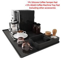 Anti-Slip Silicone Coffee Tamper Pad Multi-functional Powder Hammer Holder  Worktop Coffee Bar Black with 40x60 Pad