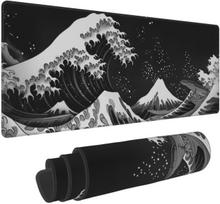 Great Wave Mouse Pad Black Desk Mat Kawaii Gaming Desktops Mouse Mats Laptop Office Carpet Large Play Mat Mousepad Computer Mats 600x300x2mm