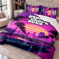 GTA 3Pcs Bedding Set Duvet Cover With Two Pillowcases For Bedroom Home Decoration 135cmx200cm