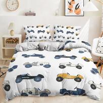 Cartoon retro car Duvet Cover Pillowcase Bedding Set for Adult Boy Girl Bedroom Decoration Children Gift Single Double LargeSize 70x133cm 2pcs&Duvet Cover