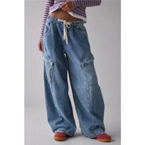 Women Casual Street Style Loose Wide Leg Denim Jeans M