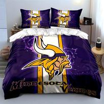Minnesota Vikings Logo Design Bedding Set (1 duvet cover, 2 pillowcases, duvet not included) sofas 140x200cm white